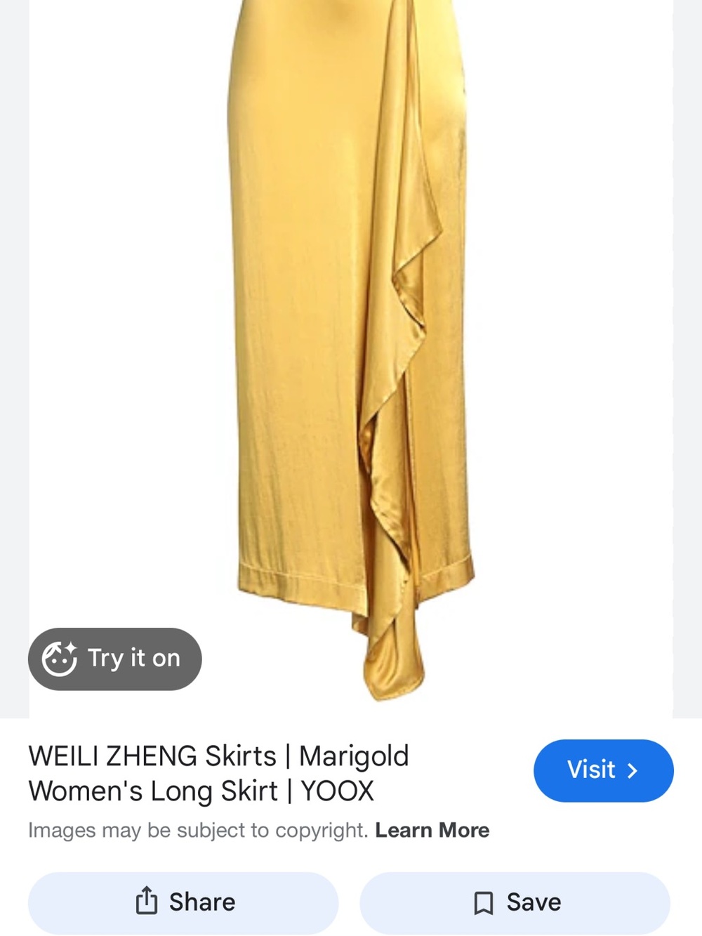 Marigold Satin Maxi Skirt with Draped Panel